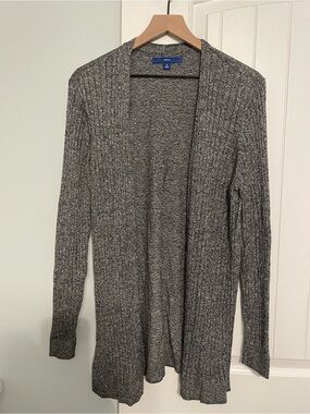 Apt. 9 Women's Gray Ribbed Open-Front Cardigan